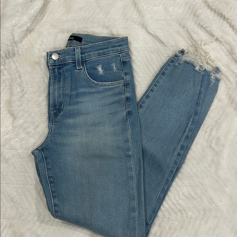 J Brand Light Blue Distressed Skinny Jeans